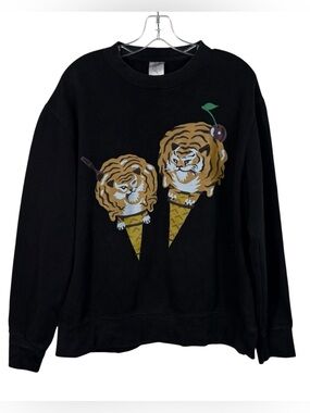Billionare Boys Club Ice Cream Y2K Tiger Cone Graphic Crewneck Sweatshirt Large